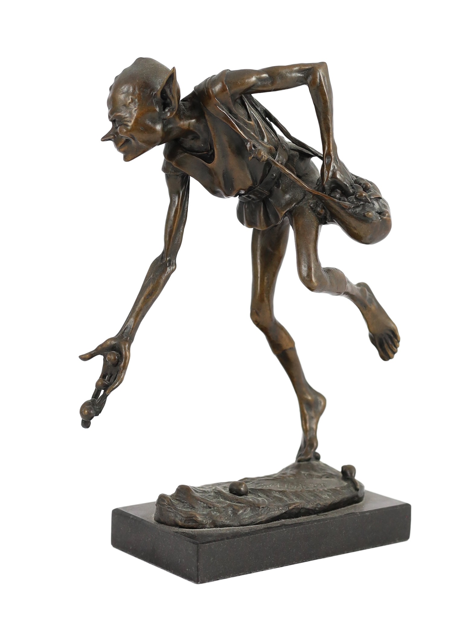 David Goode (British, b.1966). A bronze figure ‘Snailmaker’, height 27cm